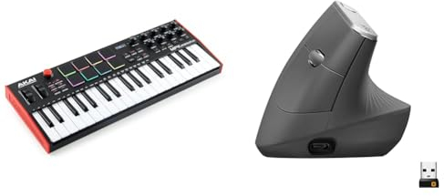 AKAI Professional MPK Mini Plus - 37-Tasten USB MIDI Keyboard Controller mit 8 RGB MPC Pads & Logitech MX Vertical