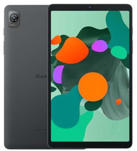 Blackview Tab 60 - Dünnes, Leichtes Tablet mit Touchscreen - 8,68“ Display - 4 GB RAM + 128 GB ROM - Unisoc T606-5 MP + 8 MP Kameras - 6050 mAh Akku - Grau