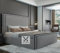 THE VOGUE Interiors Upholstered Bed Frame | Ottoman Storage Bed Frame | Plush Velvet Bed Frame With Black Thread | Double King,Super King Bed Frames (Grey Naple, 5FT KING)