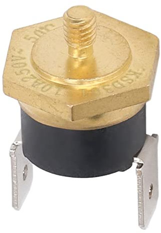 5Pcs KSD301 Thermostat, 250V Copper Thermostat Bimetal Normally Closed M4 Snap Disc Temperature Switch(110℃)