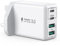 USB-C 40W 4-Port Fast Charger - Dual PD & Dual QC Ports, UK Wall Charger for iPhone 11/12/13/14/15 Series/XS/XR/SE/8/Samsung/iPad