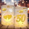 12 Windlicht Tischdeko Goldene Hochzeit, Goldene Hochzeit Deko Tisch, 50 Jahre Hochzeit Geschenk, 50. Hochzeitstag Geschenk, Deko zur Goldhochzeit, Geeignet für Teelichter oder Kerzen
