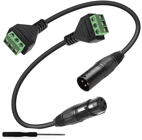 RUNCCI-YUN Conectores XLR de 3 pines macho/hembra,enchufe de cable de micrófono,XLR a 3 pines Terminal de Tornillo Cable Micrófono