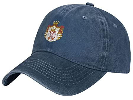 KWQDOZF Baseballkappe mit Vintage-Wappen Serbiens für Herren und Damen, verstellbar, weiche Baumwolle