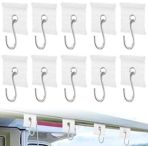GUOSIYAO Occhielli per Guide Montanti 10Pcs Ganci per Tende da Sole da 5/6 mm a 7/8 mm Occhielli per Binari Ganci A S Accessori per Tenda da Sole Camper Tenda Roulotte Campeggio (Weiß)