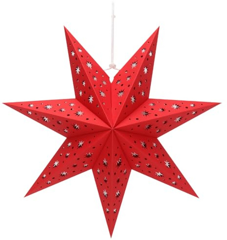 Weihnachtsstern Papiersterne, 45cm Papiersterne Weihnachten, 7 Zackig Papierstern zum Aufhängen, Papier Faltsterne Weihnachten, Papier Sterne für Weihnachts Fenster Deko Hochzeit Geburtstag Tischdeko