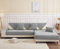 DUJUIKE Sofa Überzug 1/2/3/4 Sitzer, Chenille Sofaüberwurf, Ecksofabezug, L-Form Sofabezug, Katzensofa-Schutz, Knitter- und Kratzfest, Waschbar, rutschfest für U Form Sektionssofa(Grau,90x210cm)