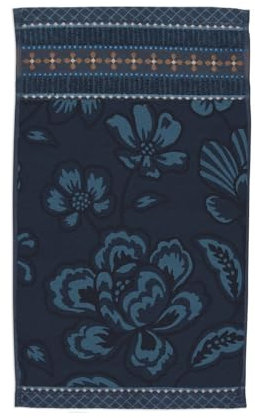 Pip Studio 3er Set Gästehandtuch Jasmin Jacquard Farbe Dark Blue Größe 30x50 cm