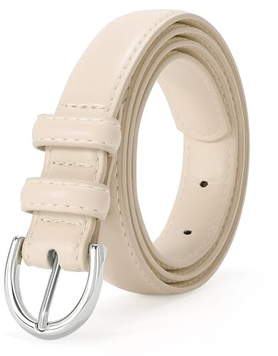 VONMELLI Mode ledergürtel damen klassischer Dekorativen taillengürtel damen Verstellbarer gürtel damen Retro Taillengürtel für Jeans Hosen Kleider Mit einseitiger Gurtschnalle Begie M