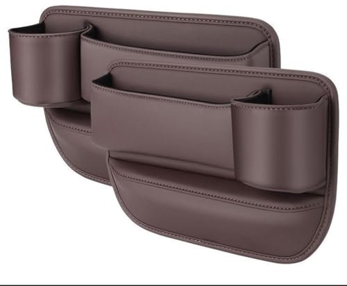 WTGCZDHY 2Pack Autositz Lückenfüller Organizer Aufbewahrungsbox für Renault Twingo III Life Zen Intens Vibes 2014-2022,Multifunktionale Auslaufsichere Aufbewahrungsbox Auto Zubehör,Brown