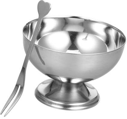 OFFSCH 1 Pc coupelle à dessert en acier inoxydable coupe à dessert en acier sauce bols à collations ramequins glace salade de fruit coupe dessert bol de bonbons vaisselle de ménage Silver
