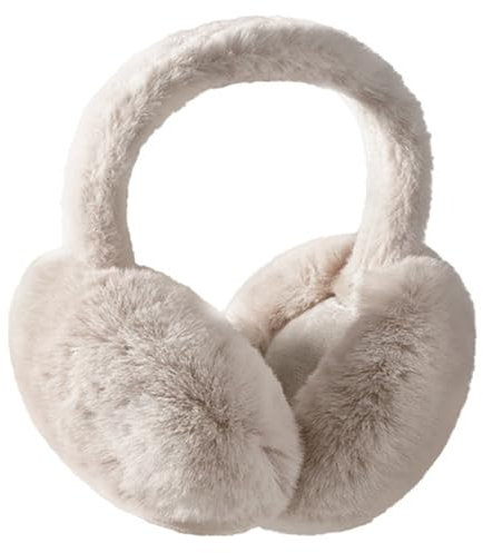 HPONEZJ Ohrenwärmer Winter Kunstfell Ohrenschützer Damen Mädchen Ohrwärmer Faltbar Weich Ohrenschutz Flauschig Klassisch Earmuff Warm Winddicht Ohrenwärmer für Kinder Erwachsene Outdoor Ski Beige