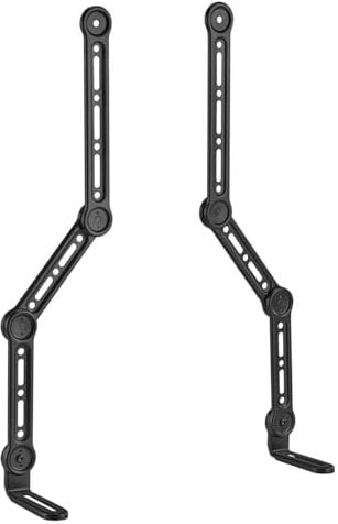Maclean Universal Soundbar-Halterung bis 15 kg | für Bildschirme bis 90 | Lautsprecherhalterung für die Montage unter oder über Fernseher | Einstellbare Arme, VESA kompatibel, Montage am Bildschirm