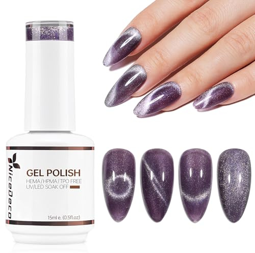 Nicedeco Cat Eye Gel Nail Polish, 15ML UV/LED Soak-Off Gel Polish Nail Art Manicure Pedicure, Salon & Home Use - Long Lasting & Easy to Apply 303
