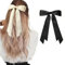 Paquete de 2 Lazo Pelo Mujer,Lazos para Pelo para Mujeres, Pinzas para Pelo con Cola Larga, Accesorios Cabello Uso Diario,Pasadores de Lazo, para Mujeres, Niñas, Adolescentes, Niños (Negro + Beige)