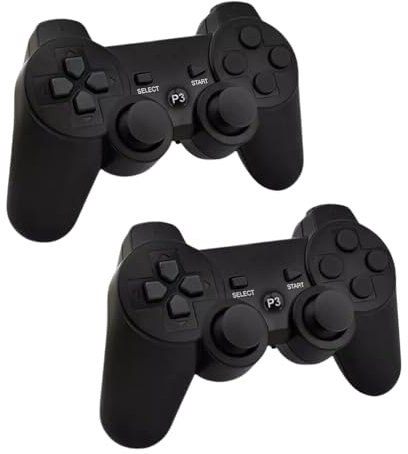 Coppia Controller, 2 Joypad Senza Filo Wireless, Compatibile PC Plays. 3, Gamepad Analogico D. Shock Vibrazione, Coppia Pad Nero