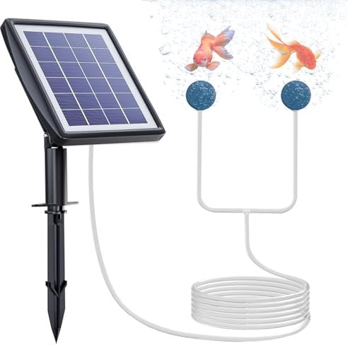 PChero Solar Teichbelüfter, 2200mAh Teichbelüfter Akku Solar Sauerstoffpumpe Aquarium Luftpumpe Effektive Sauerstoffversorgung für Outdoor Teich Garten Hydrokultur, Belüfterpumpe, Teichpflege