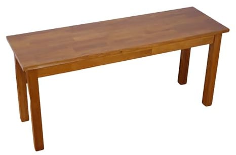 Kemtpase Eiche Massivholz Bank 100cm lang Esszimmerhocker für Küche Wohnzimmer Langlebig und Stabil Holz Essbank Sitzbank (Höhe 45cm, Breite 100cm, Tiefe 32cm) (Rustik)
