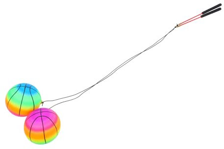 SUPVOX 2sets Rainbow Fitness Ball Pole Gym Practice Hand Throwing Ball Exercise for Shoulder Pain for Boys and Girls