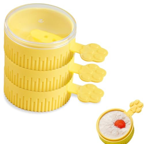 DEFGNOP 3 PièCes Moule à Glace Empilable RéUtilisables Pour BéBé Sans Bpa, Forme Unique, Moule Glace Bebe RéUtilisables Popsicle, Pour Ice Cream Maison Dessert, Jaune