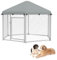 Froadp Hundezwinger Outdoor Hundekäfig mit Dach und Abschließbarer Tür 210x185x150cm Hundehütte aus 420D Oxford-Gewebe & Verzinkter Stahl UV- & Wasserdicht Hundehaus Tierlaufstall für Hunde