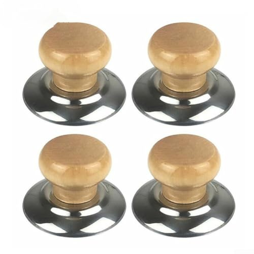 4pcs Kitchen Pot Lid Wooden Handles Replacement Knobs For Saucepans