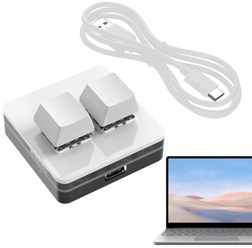 ZCSXK Tastiera da gioco a 2 tasti, mini tastiera USB, tastiera meccanica universale per PC da gioco, ergonomica, retroilluminata, mini tastiera USB per casa e viaggi