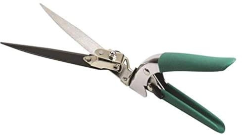 Edward Tools Hand Grass Shears - Tempered Steel Blade Rotating Swivel Head Locks into Place for Ideal Angle - Auto Spring for Less Hand Fatigue - Safety Lock - Rust Proof Coating Grass Scissors Blade