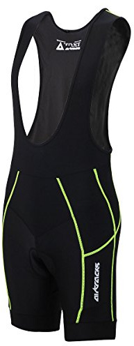 Airtracks Herren Funktions Fahrradhose Kurz mit Trägern Pro - Trägerhose Kurz - BIB Radhose - Kurze Radlerhose - 3D Coolmax Sitzpolster - Atmungsaktiv - Reflektoren
