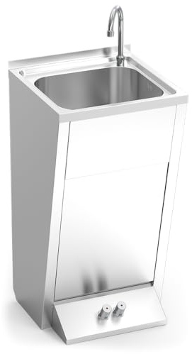Lioninox Lave-Mains INOX sur Pied avec 2 poussoirs 450x450x850 mm 450x450x850 mm