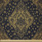 ABAKUHAUS Mandala Stoff als Meterware, Boho Paisley Folklore, Microfaser Stoff für Dekoratives Basteln, 1M (230x100cm), Koksgraue und Senf