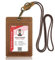 Office Lanyard Kartenhalter inkl. Umhängeband, Kunstleder, ideal für Ausweise und andere Karten sowie Schlüssel, USB-Sticks oder Handys, starker Befestigungs-Clip hautfarben (hautfarben)