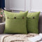 MIULEE Kissenbezüge Dekorative Kissenhülle Leinenoptik Deko mit Knöpfe Kissenbezug Dekokissen Sofakissen Couchkissen Bezug Zierkissen für Sofa Schlafzimmer Wohnzimmer 2er Set 40x40 cm Grün