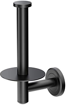 Gatco 4248MX Latitude II Storage Toilet Paper Holder, Wall Mounted Spare Roll Holder, Matte Black