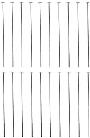 DIY925 20 Stück Nietstifte Kopfstifte 925 Sterling Silber 50mm x Ø 0,5mm x 1,8mm Kopf Prismenstifte für Ohrhänger Schmuckherstellung
