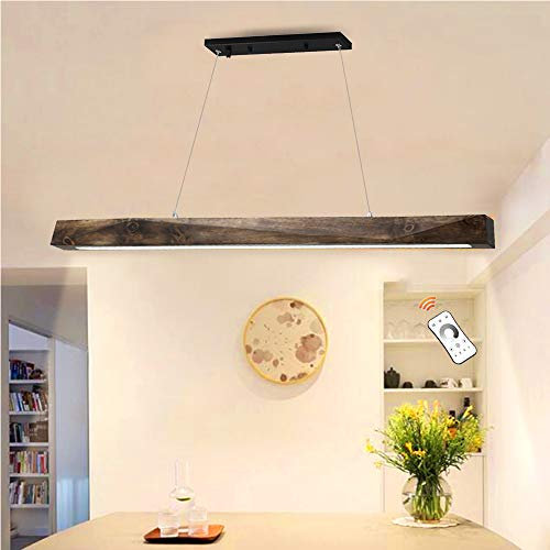 Eiche Hängelampe LED Dimmbare Pendelleuchte Retro Vintage Hängeleuchte Kronleuchter Höhenverstellbare 59in, Geeignet Für Wohnzimmer Schlafzimmer Esszimmer Küche Büro Pendellampe Deckenleuchte