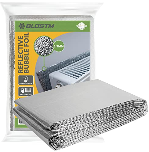 BLOSTM Heizkörper Reflexionsfolie Heizung - 5m x 60cm Isolierfolie Heizung, 3,6 mm Dicke Isolierung Spart Energie & Geld, Isolierung Hinter Heizkörper, Heizungsfolie Reflektorfolie