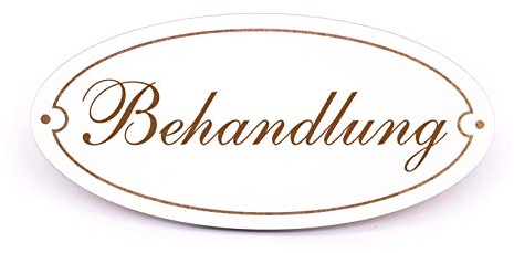 Schild Türschild Oval - Behandlung - selbstklebend Hinweisschild Dekoschild 15x7cm