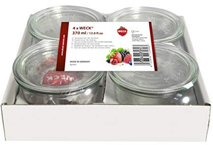 BILLIET Weck 55896W Lot de 4 Bocaux de Conservation en verre-250 ML