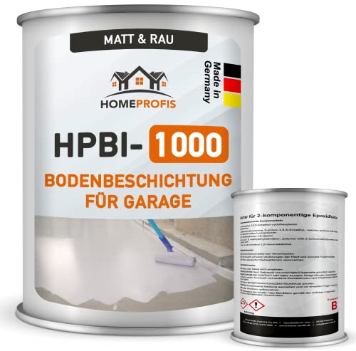 Home Profis® matter Garagenboden rutschfest (150m²) | 30 Farben | Beton, Estrich & Fliesen | Werkstattboden Bodenfarbe Innen | 2K Epoxidharz Bodenbeschichtung | RAL 7016 Anthrazitgrau | HPBI-1000