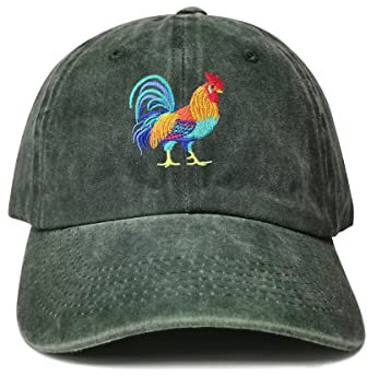 Hepandy Baseballkappen mit Hahn bestickt, Grün (Army Green), Einheitsgr��e