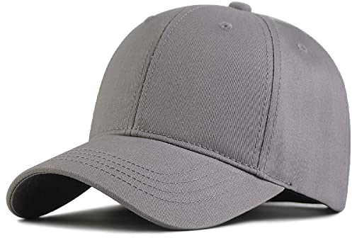 ISWMM Großer Kopfhut Sport XXL Übergröße Baseball Cap Big Head Hat Plus 60-65 cm, grau