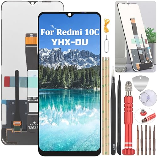 YHX-OU 6.71'' Negro Pantalla LCD para Xiaomi Redmi 10C 220333QAG 220333QBI 220333QNY 220333QL Digitalizador Pantalla Táctil de Reemplazo con Herramienta de Instalación