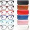 COJWIS 6 Pack Lesebrille Damen Herren Blaulichtfilter Brille Anti-Müdigkeit Computerbrille Gaming Schutzbrille und Großer Rahmen Lesehilfe (6 Farbe Mischen, 1.25, multiplier_x)
