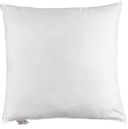 HOMESCAPES Oreiller en Plumes de Canard et Coton, 60 x 60 cm, Oreiller Naturel Moelleux Hypoallergénique Anti-acariens
