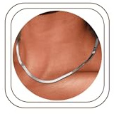 HSWYFCJY Frauen klassische Schlange Kette Fischgrätenkette Choker Halskette 3mm/5mm breite Kette Länge als Geburtstagsgeschenk für Mädchen