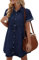 Vetinee Women's Dresses Cute Summer Dresses Ladies Dress Summer Dresses with Sleeves Women's Beach Dresses Blue Dresses for Women UK Twilight Blue Size XX-Large Fits UK Size 24 - UK Size 26