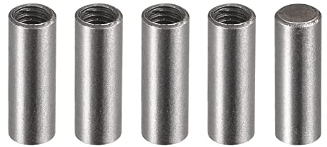 sourcing map 5Stk Karbonstahl Dübelstift 4 x 12mm M3 Buchse Gewinde Zylindrische Regalstift