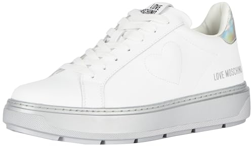 Love Moschino Damen Sneakers, Weiß, 39 EU