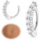 Krfy 14G Bauchnabelpiercing Ring Silber 925 Damen Bauchnabelpiercing Clicker Hypoallergene Bauchnabelpiercing Clip CZ Paved Reverse Creolen Bauchnabel Ring Silber Piercing Schmuck